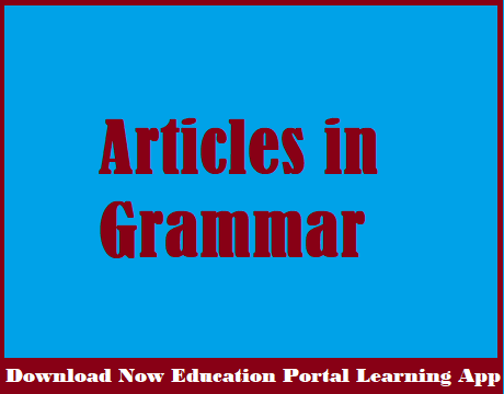 Articles in Grammar