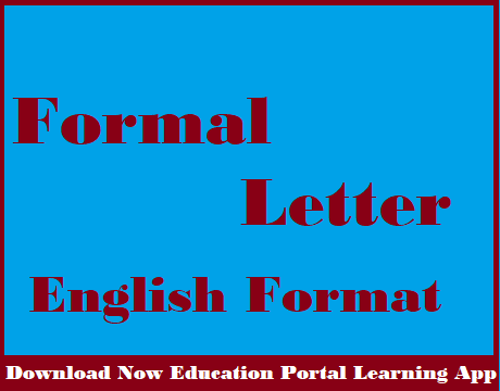 Formal Letter in English format with Example